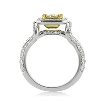 2.12ct Fancy Light Yellow Princess Cut Diamond Engagement Ring