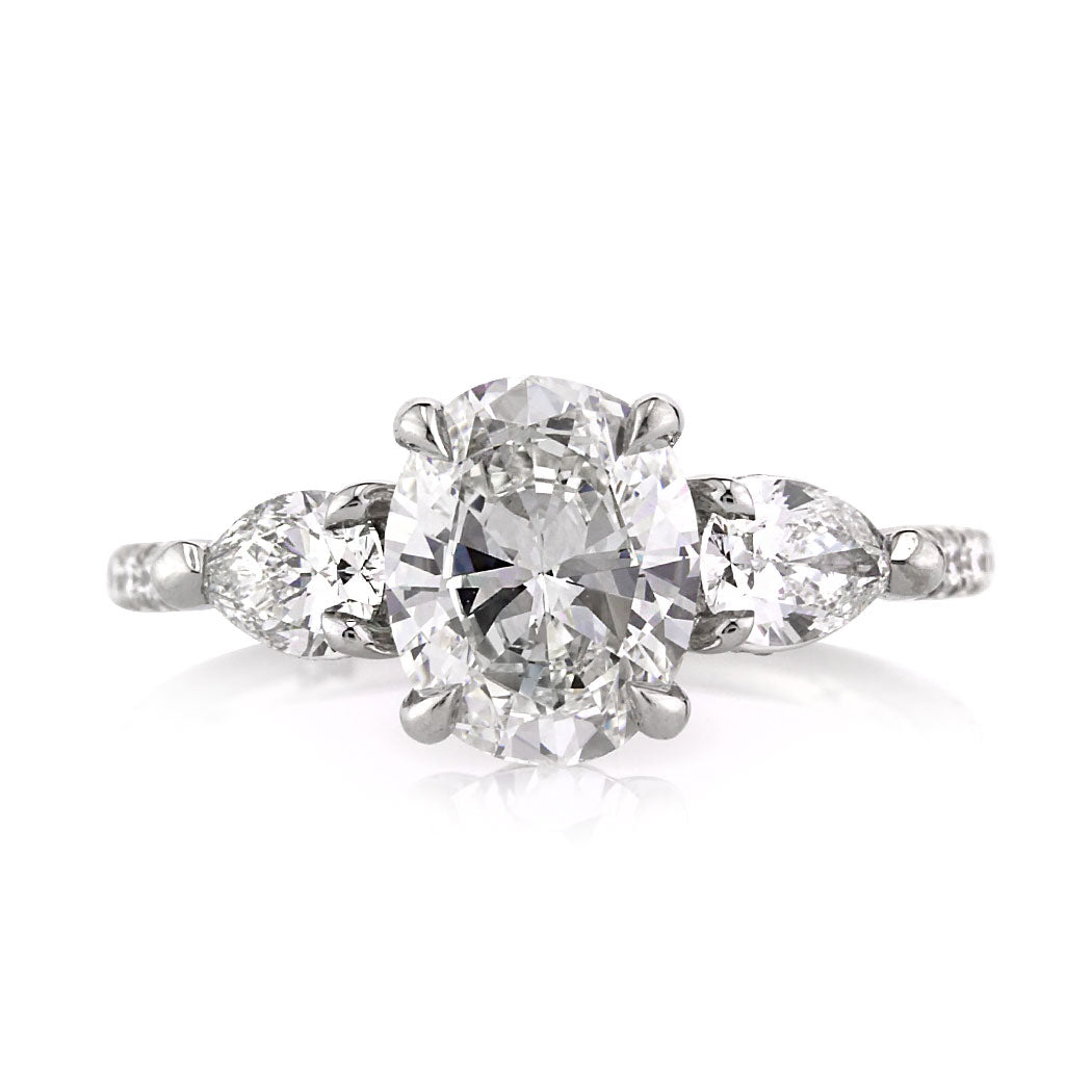 2.26ct Oval Cut Diamond Three-Stone Engagement Ring