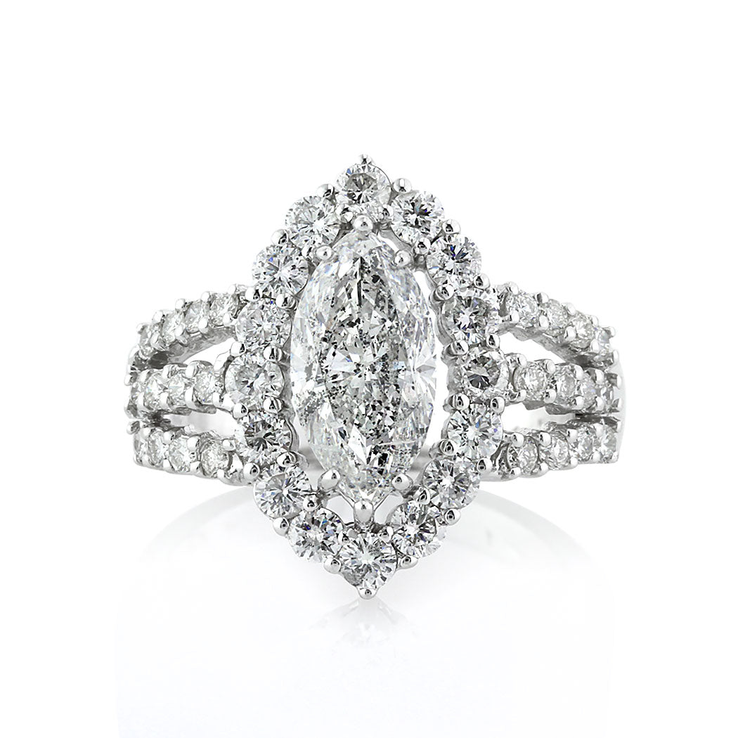 3.28ct Marquise Cut Diamond Engagement Ring