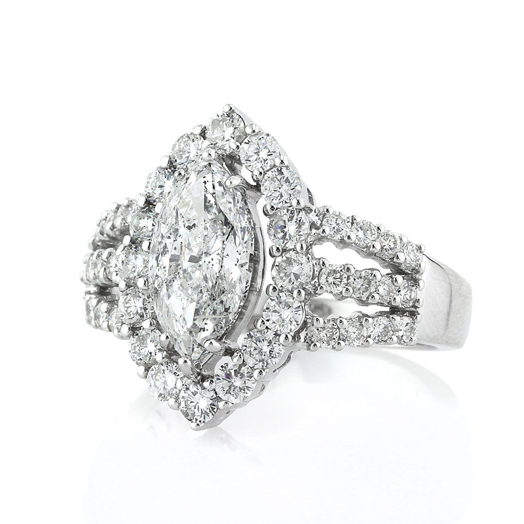 3.28ct Marquise Cut Diamond Engagement Ring