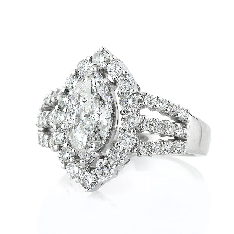 3.28ct Marquise Cut Diamond Engagement Ring
