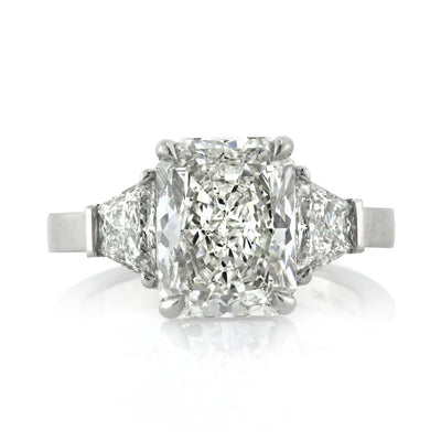 4.83ct Radiant Cut Diamond Three-Stone Engagement Ring