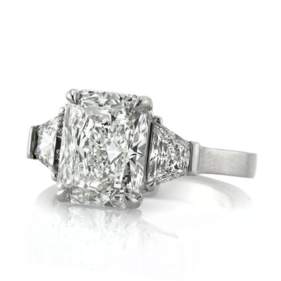 4.83ct Radiant Cut Diamond Three-Stone Engagement Ring