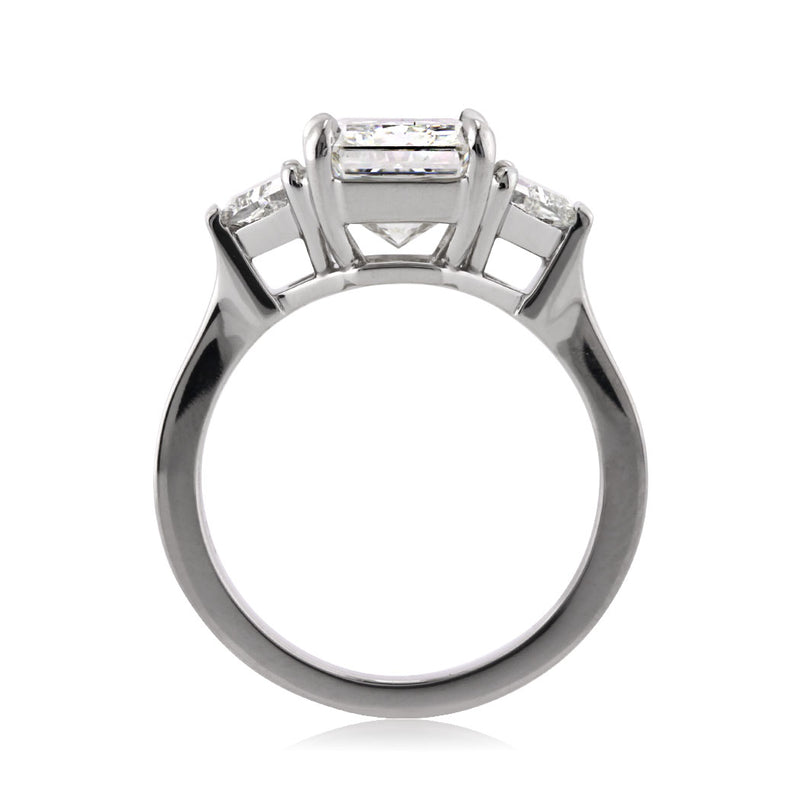 4.83ct Radiant Cut Diamond Three-Stone Engagement Ring