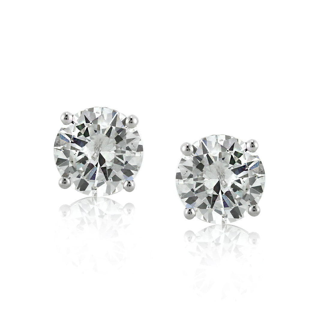 2.02ct Round Brilliant Cut Diamond Stud Earrings