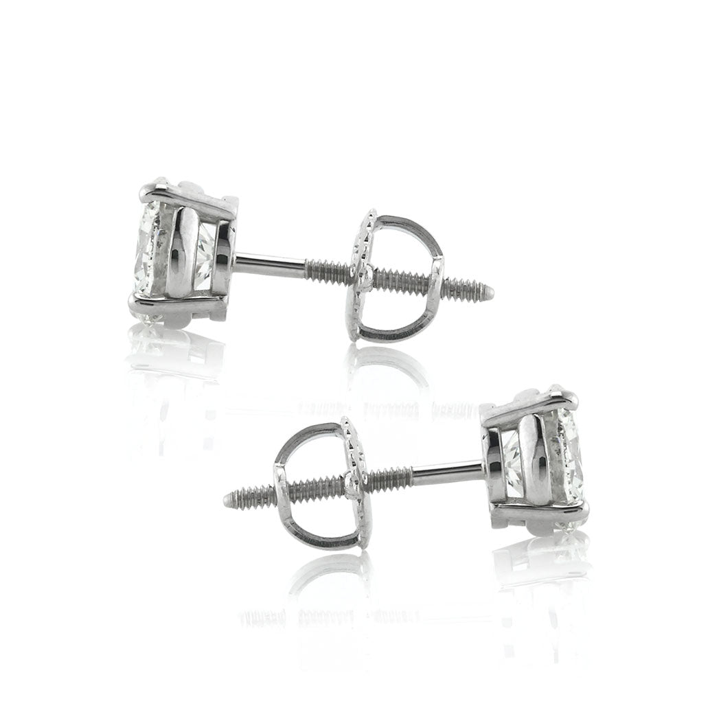2.02ct Round Brilliant Cut Diamond Stud Earrings