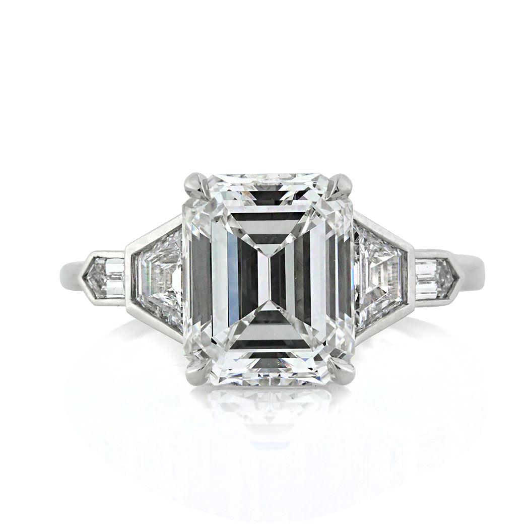 4.48ct Emerald Cut Diamond Engagement Ring