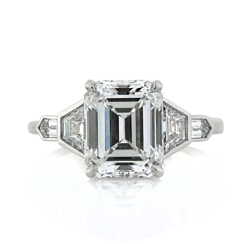 4.48ct Emerald Cut Diamond Engagement Ring