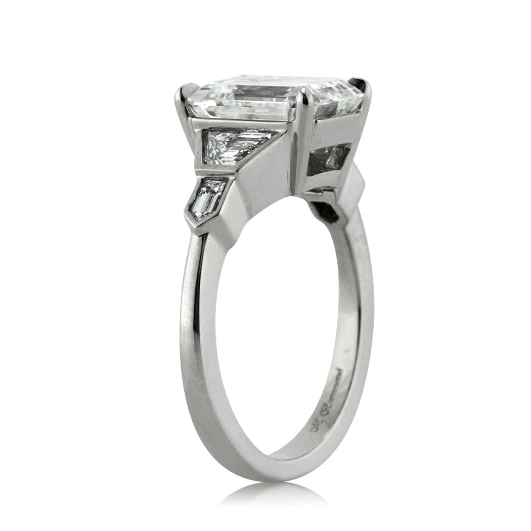 4.48ct Emerald Cut Diamond Engagement Ring