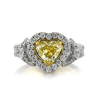 2.00ct Fancy Yellow Heart Shaped Diamond Engagement Ring