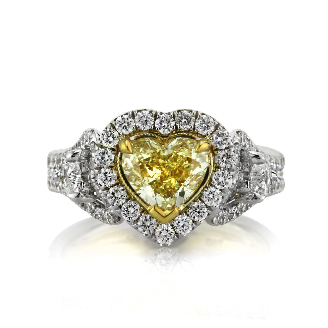2.00ct Fancy Yellow Heart Shaped Diamond Engagement Ring
