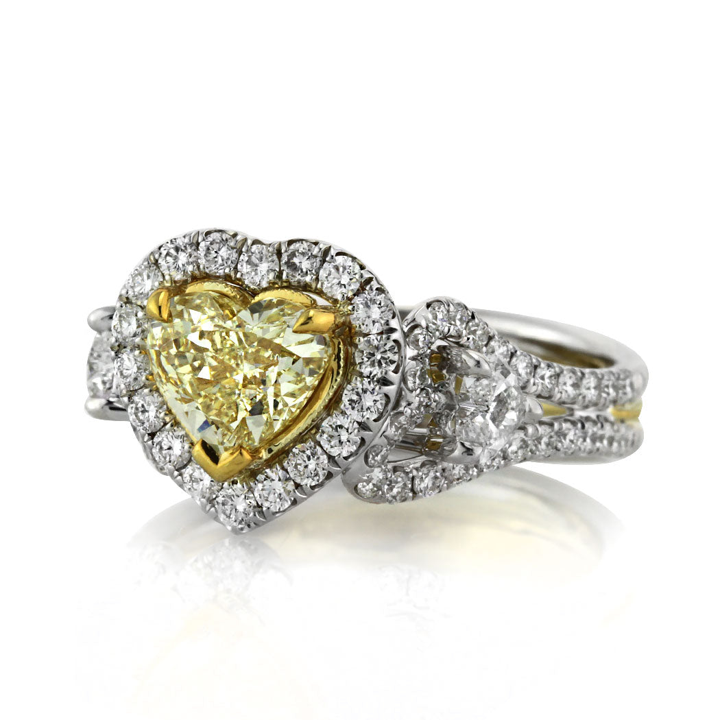 2.00ct Fancy Yellow Heart Shaped Diamond Engagement Ring