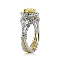 2.00ct Fancy Yellow Heart Shaped Diamond Engagement Ring