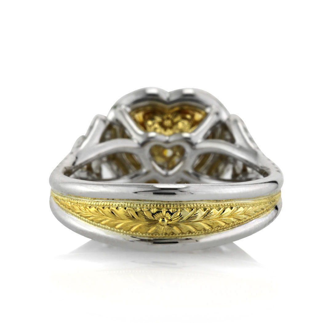 2.00ct Fancy Yellow Heart Shaped Diamond Engagement Ring