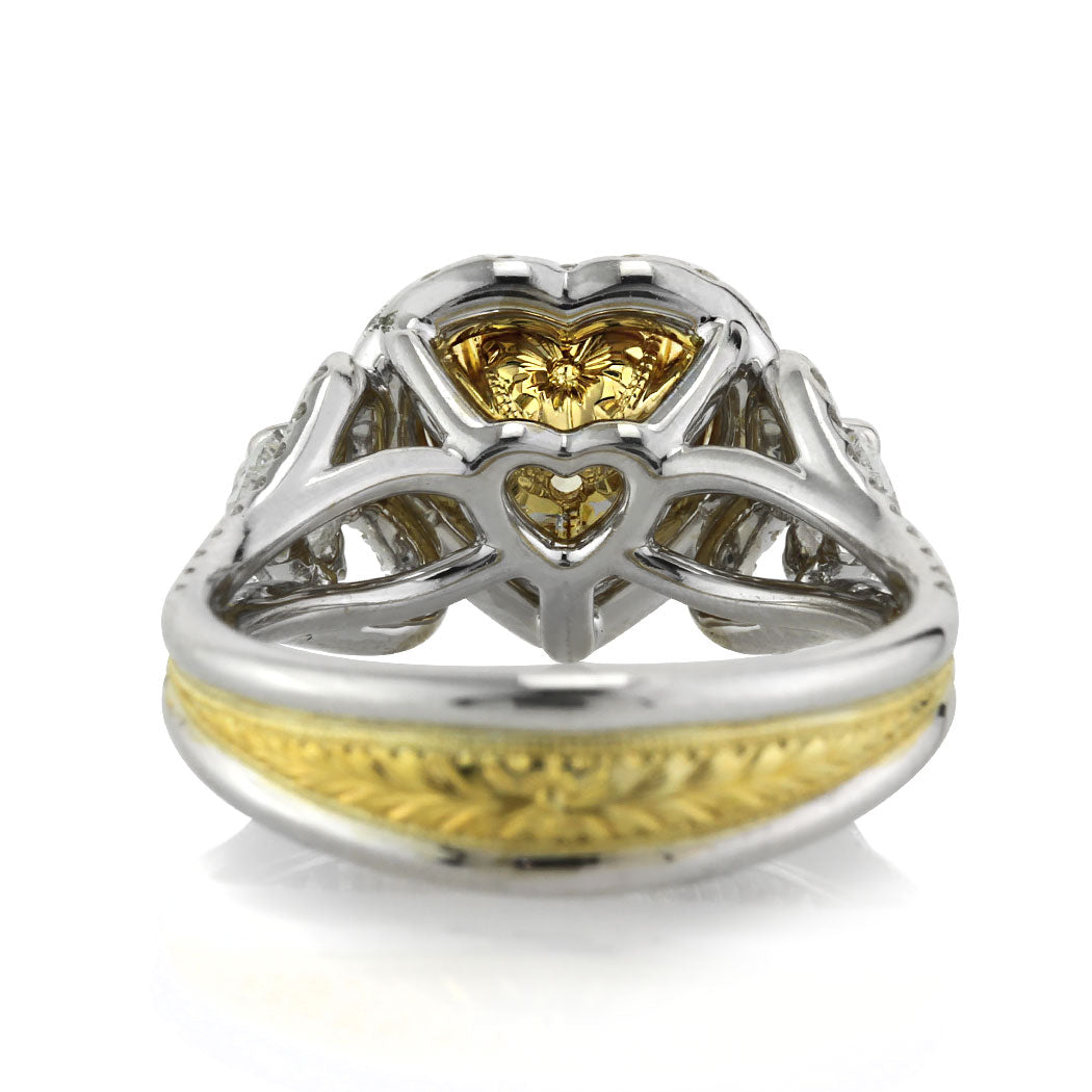 2.00ct Fancy Yellow Heart Shaped Diamond Engagement Ring