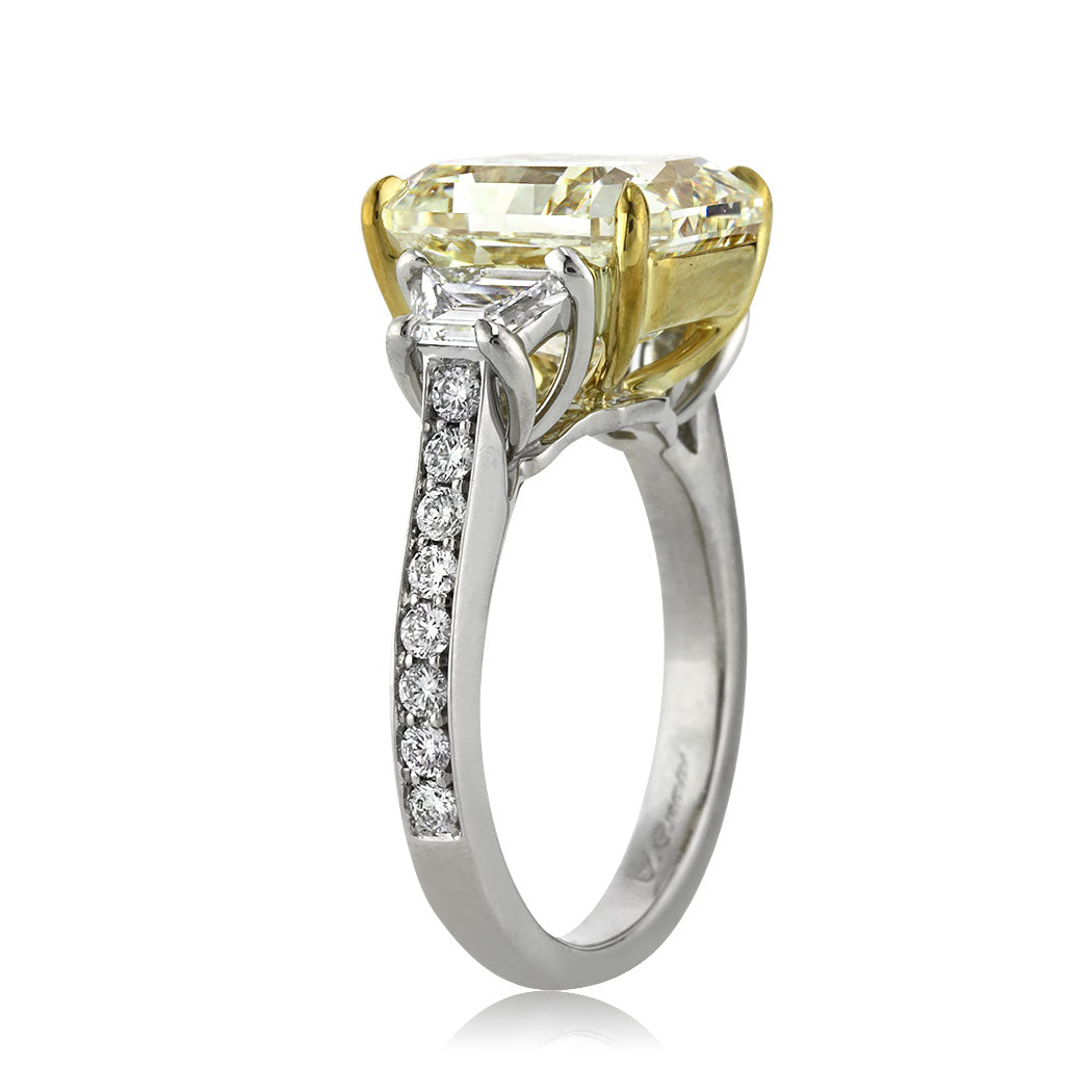 7.58ct Fancy Yellow Radiant Cut Diamond Engagement Ring