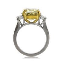 7.58ct Fancy Yellow Radiant Cut Diamond Engagement Ring
