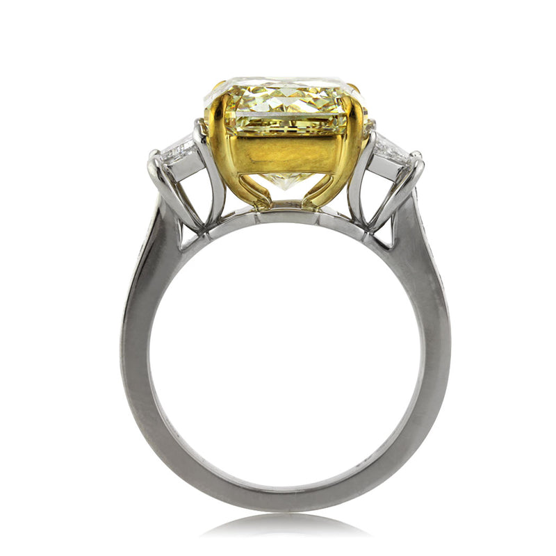 7.58ct Fancy Yellow Radiant Cut Diamond Engagement Ring