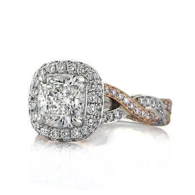 3.35ct Cushion Cut Diamond Engagement Ring