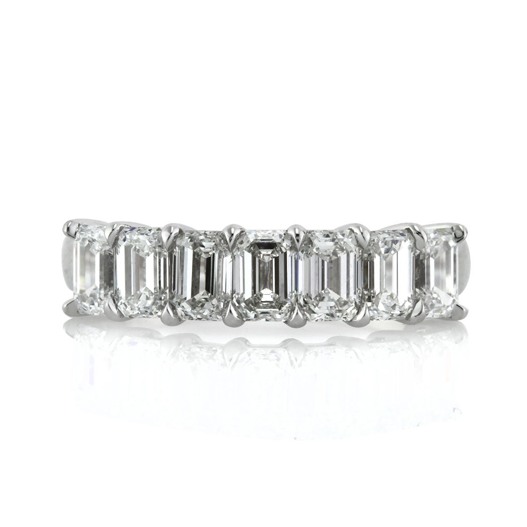 2.20ct Emerald Cut Diamond Wedding Band in 18k White Gold