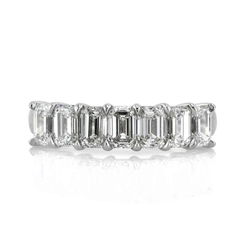 2.20ct Emerald Cut Diamond Wedding Band in 18k White Gold
