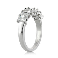 2.20ct Emerald Cut Diamond Wedding Band in 18k White Gold