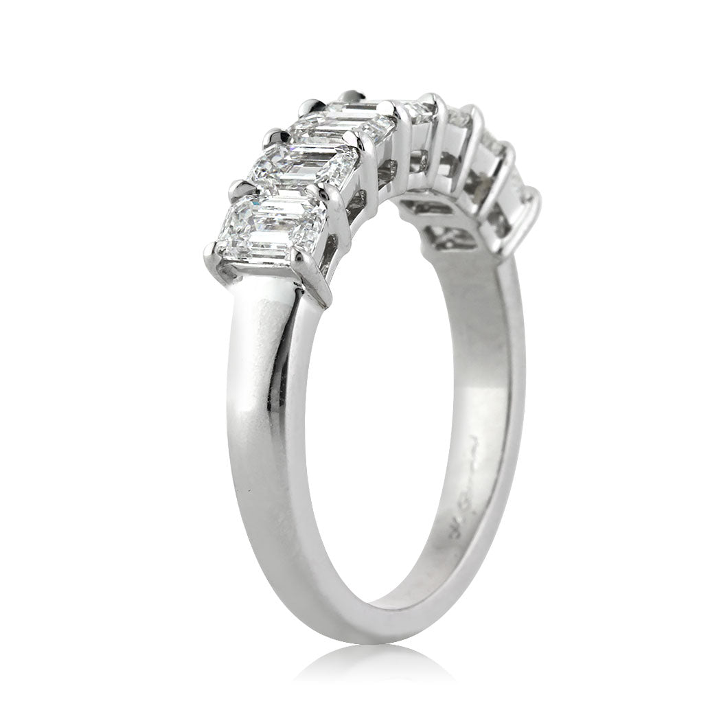 2.20ct Emerald Cut Diamond Wedding Band in 18k White Gold