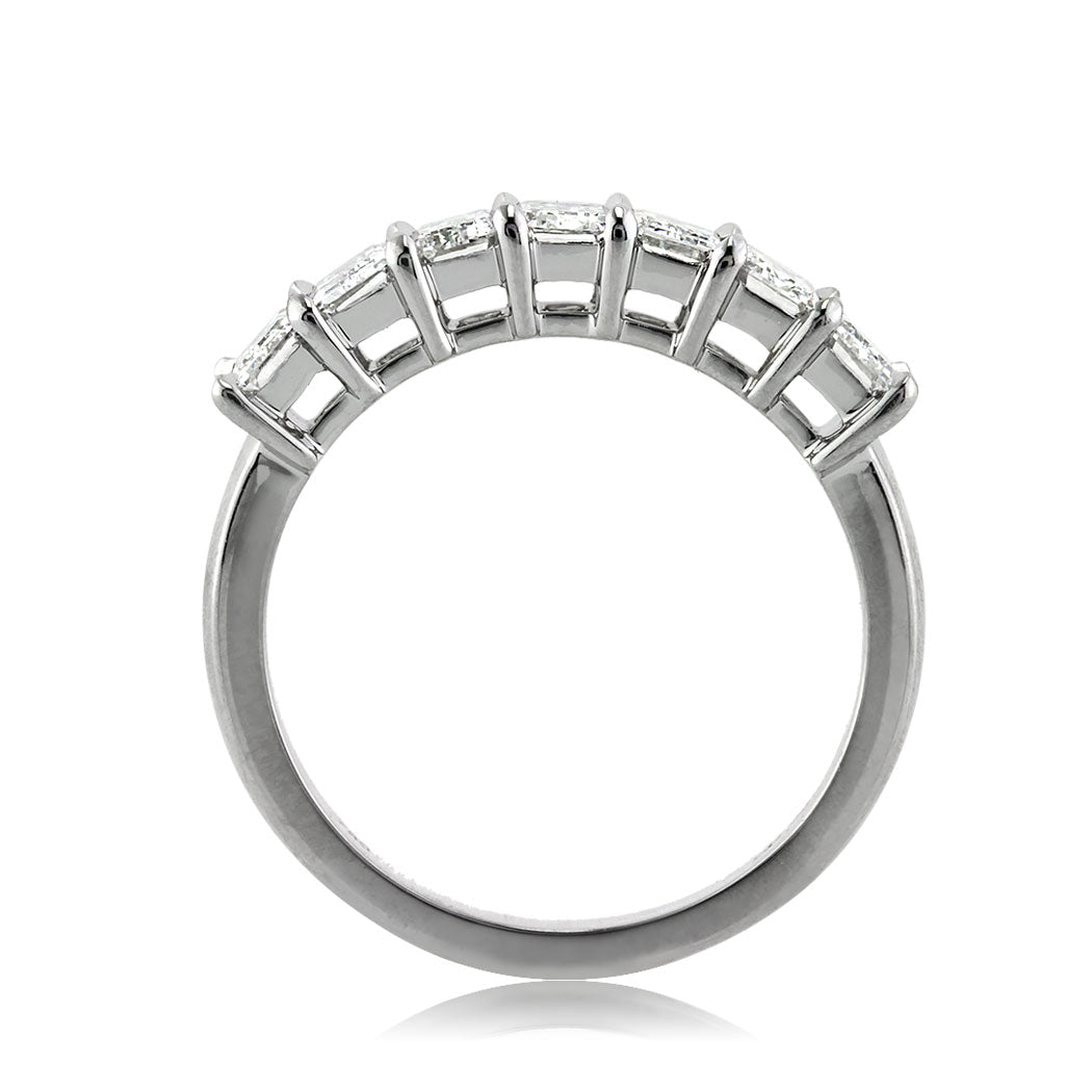 2.20ct Emerald Cut Diamond Wedding Band in 18k White Gold