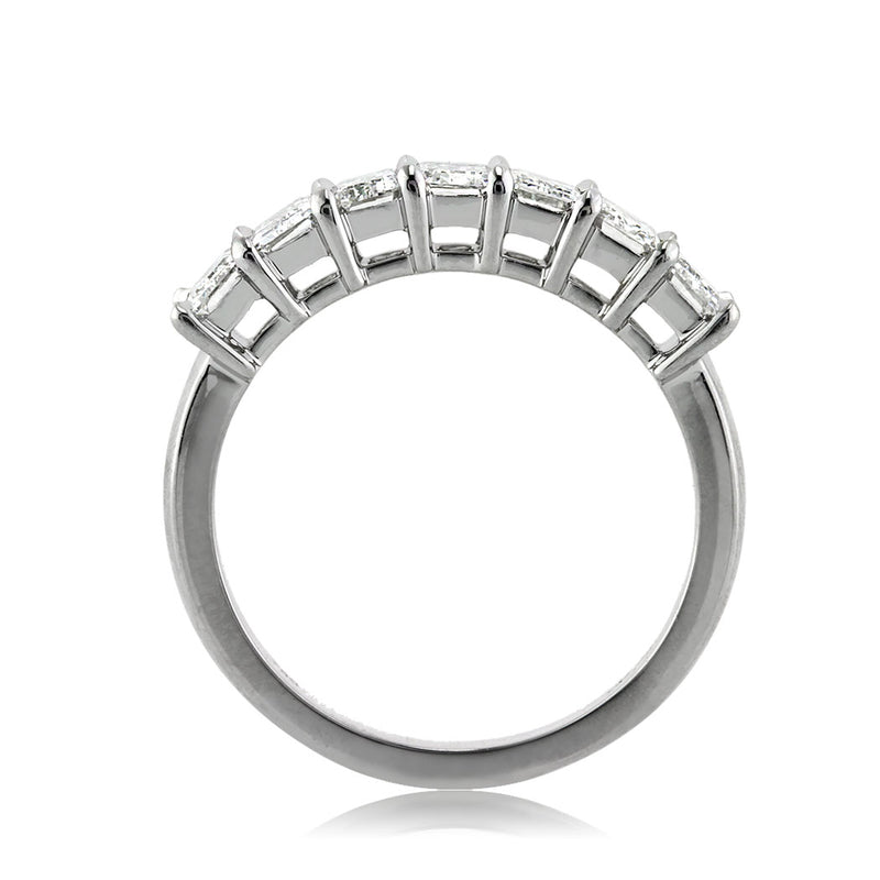2.20ct Emerald Cut Diamond Wedding Band in 18k White Gold
