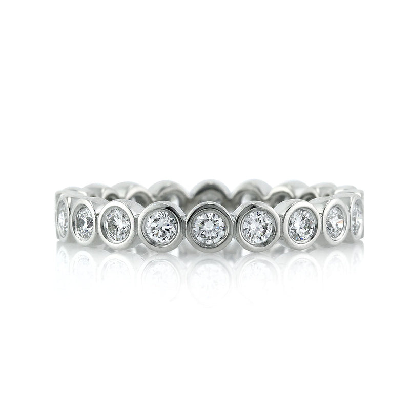 1.00ct Round Brilliant Cut Diamond Bezel Eternity Band in 18k White Gold