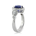 3.93ct Pear Shaped Sapphire and Diamond Engagement Ring