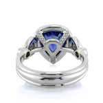 3.93ct Pear Shaped Sapphire and Diamond Engagement Ring