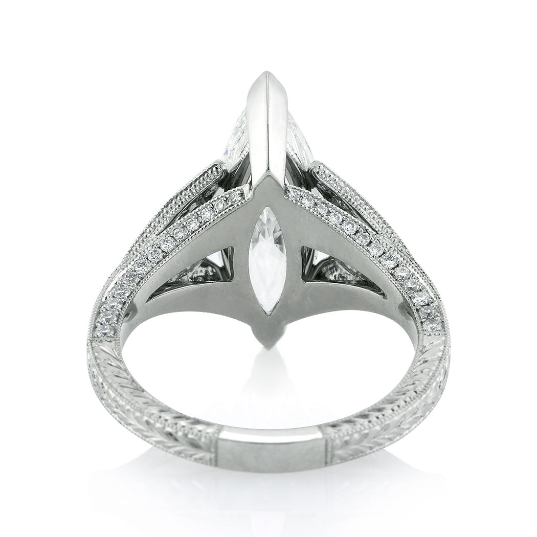 3.86ct Marquise Cut Diamond Engagement Ring