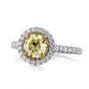1.74ct Fancy Light Yellow Old European Cut Diamond Engagement Ring