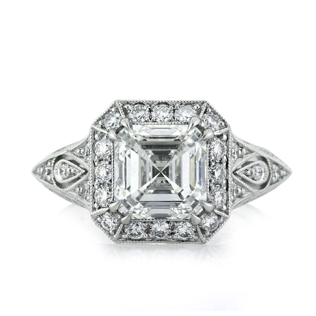3.34ct Asscher Cut Diamond Engagement Ring
