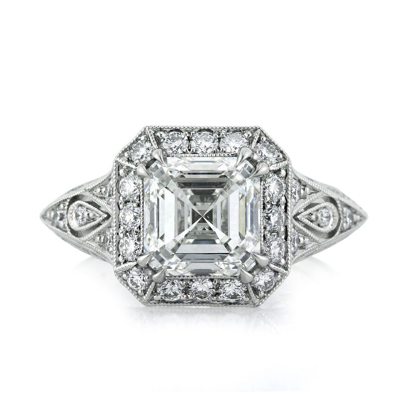 3.34ct Asscher Cut Diamond Engagement Ring