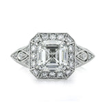 3.34ct Asscher Cut Diamond Engagement Ring