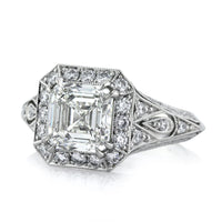 3.34ct Asscher Cut Diamond Engagement Ring