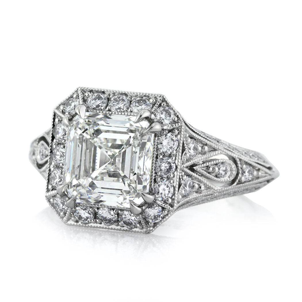3.34ct Asscher Cut Diamond Engagement Ring