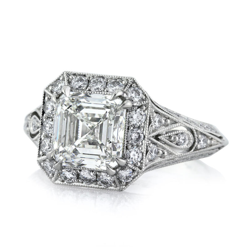 3.34ct Asscher Cut Diamond Engagement Ring