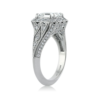 3.34ct Asscher Cut Diamond Engagement Ring