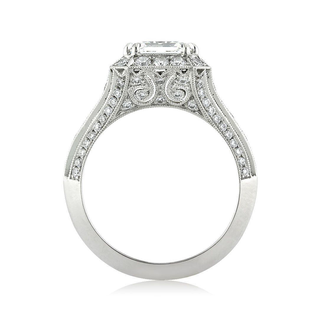 3.34ct Asscher Cut Diamond Engagement Ring