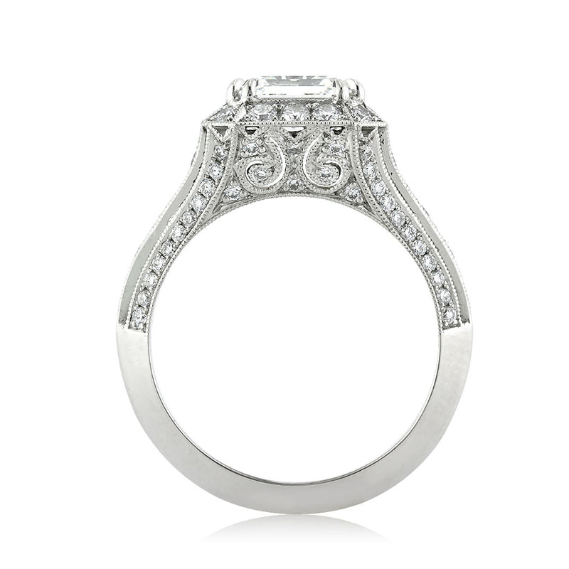 3.34ct Asscher Cut Diamond Engagement Ring