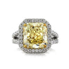 8.33ct Fancy Yellow Radiant Cut Diamond Engagement Ring