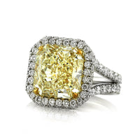 8.33ct Fancy Yellow Radiant Cut Diamond Engagement Ring