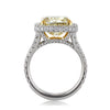 8.33ct Fancy Yellow Radiant Cut Diamond Engagement Ring