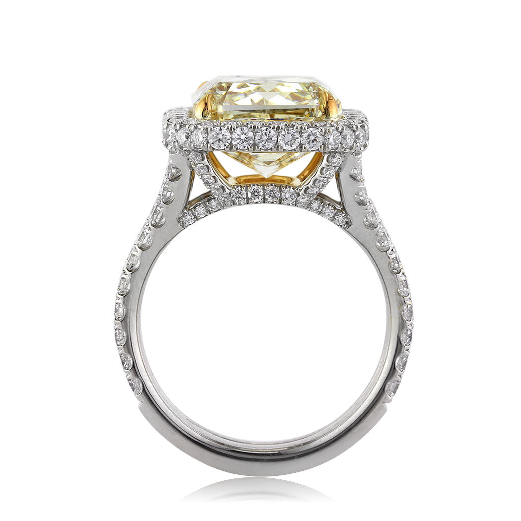 8.33ct Fancy Yellow Radiant Cut Diamond Engagement Ring
