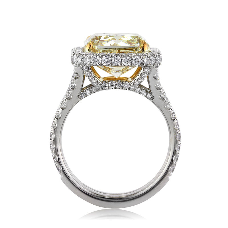 8.33ct Fancy Yellow Radiant Cut Diamond Engagement Ring