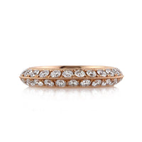 2.00ct Round Brilliant Cut Diamond Knife-Edge Eternity Band in 18k Rose Gold