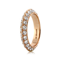 2.00ct Round Brilliant Cut Diamond Knife-Edge Eternity Band in 18k Rose Gold